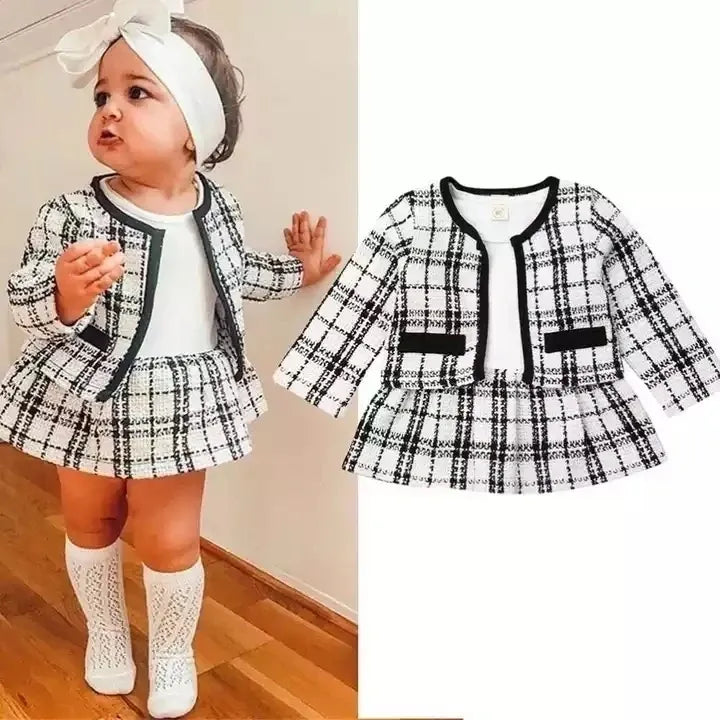 Plaid Pageant Fashion Set for Baby Girls