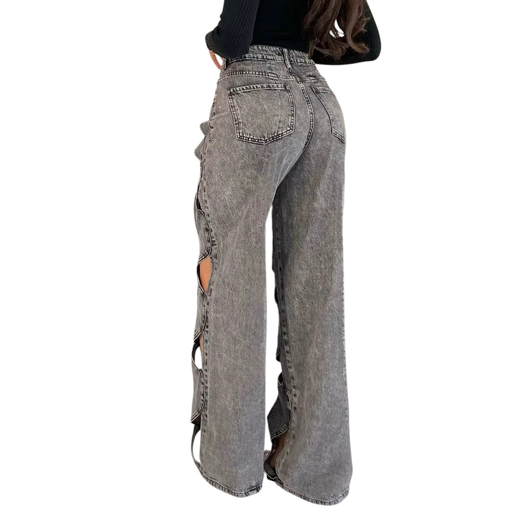 Cut Out Loose Jeans
