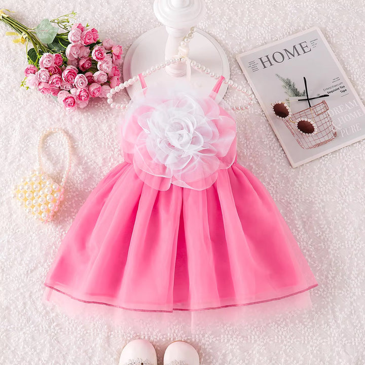 Floral Mesh Girls Dress