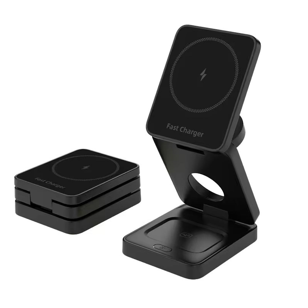 Magnetic Foldable 3 in 1 iPhone iPod iWatch Charger