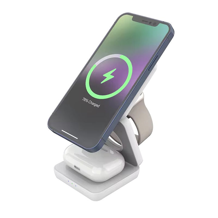 Magnetic Foldable 3 in 1 iPhone iPod iWatch Charger
