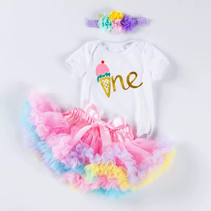 Baby Girls 3 Pieces Tutu Birthday Outfit