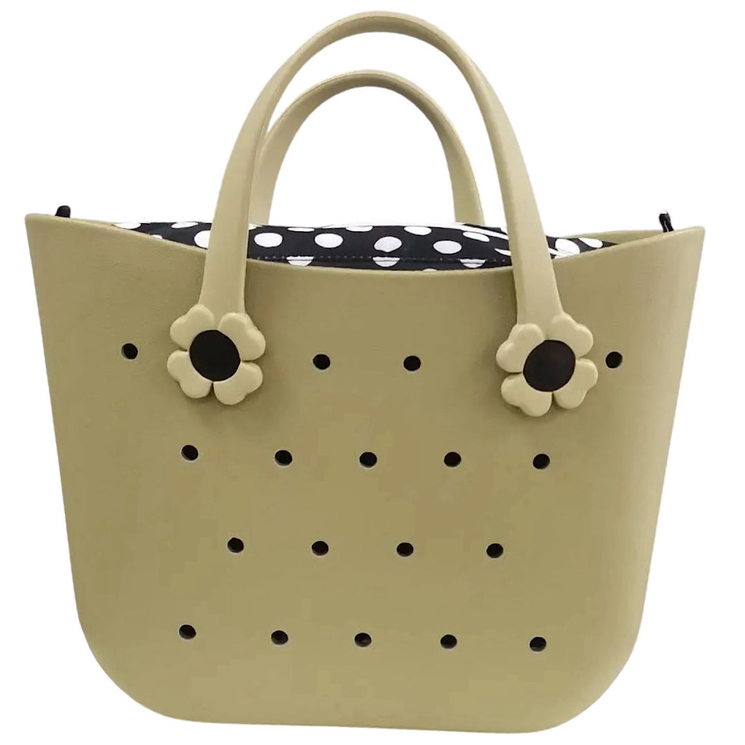 Custom Durable Silicone Waterproof Beach Tote Hand/Shoulder Bag with Inner bag & Sunflower hand