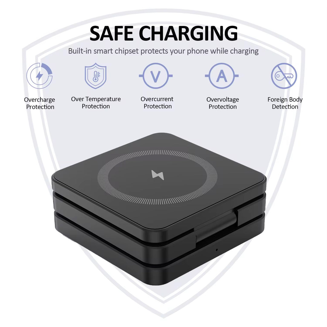 Magnetic Foldable 3 in 1 iPhone iPod iWatch Charger