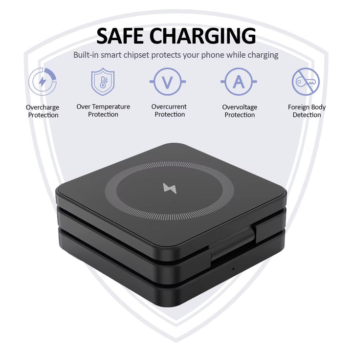 Magnetic Foldable 3 in 1 iPhone iPod iWatch Charger