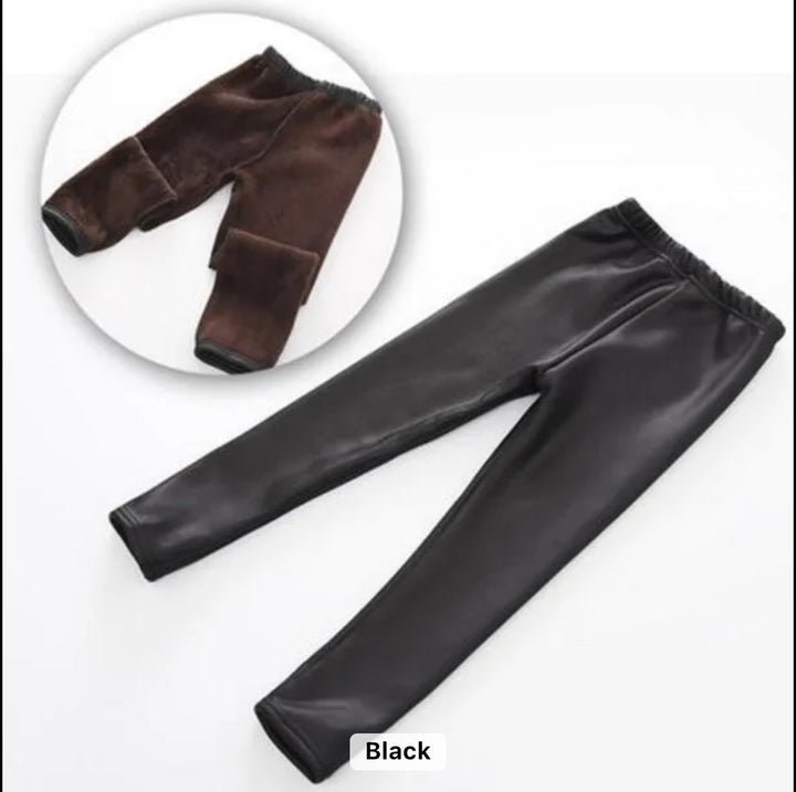 Girls Imitation Leather Leggings