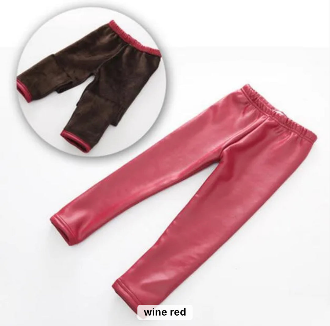 Girls Imitation Leather Leggings