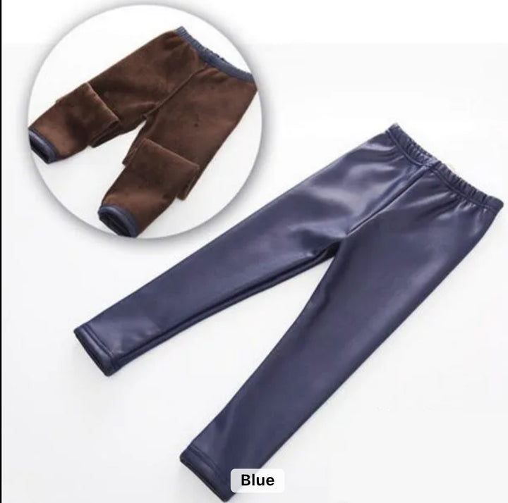 Girls Imitation Leather Leggings