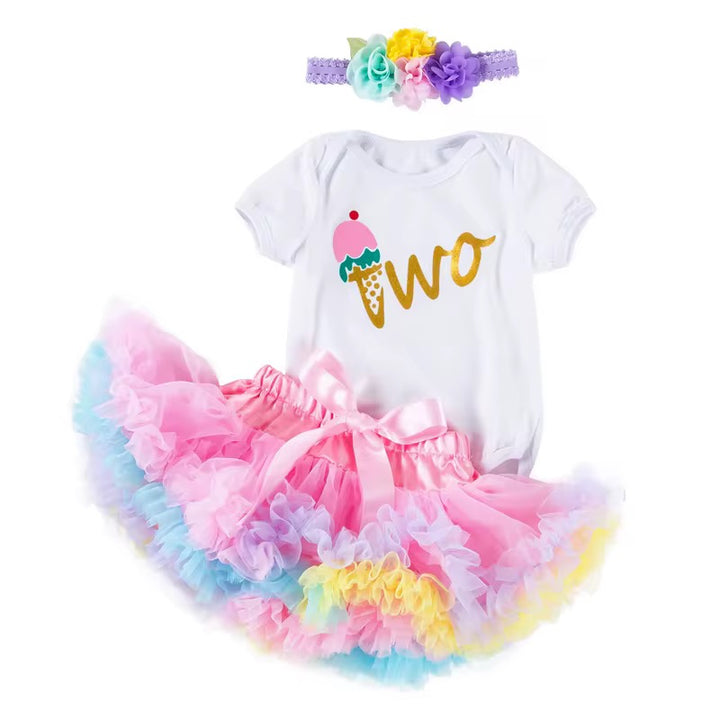 Baby Girls 3 Pieces Tutu Birthday Outfit