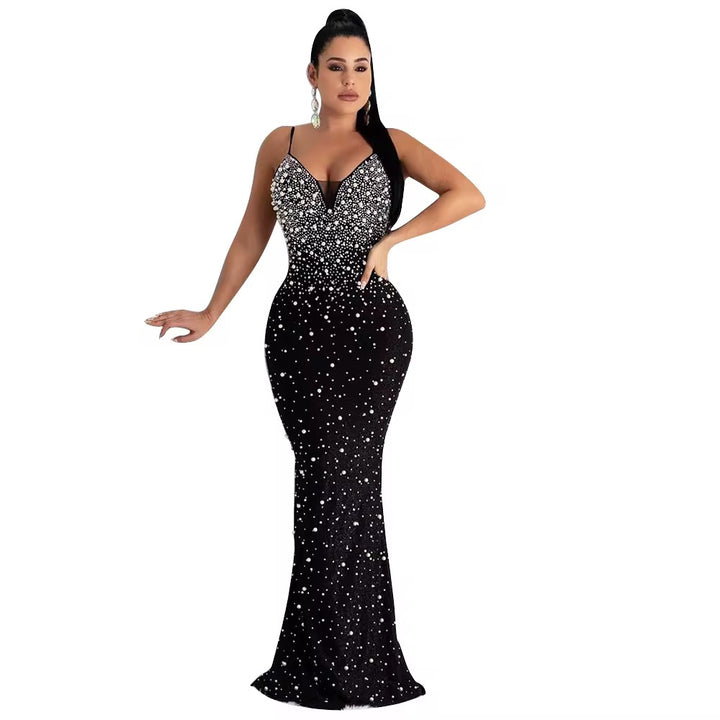 Rhinestone Beaded Spaghetti Strap Dresses