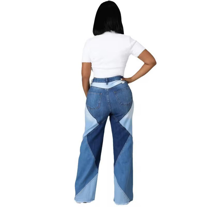 Color Block Two Tones Jeans for Women