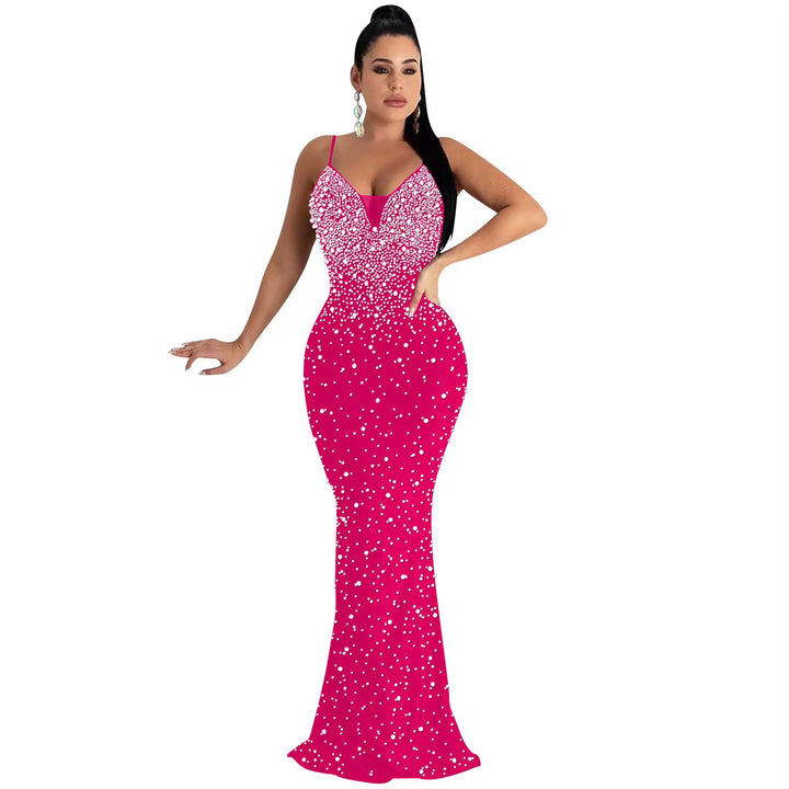 Rhinestone Beaded Spaghetti Strap Dresses
