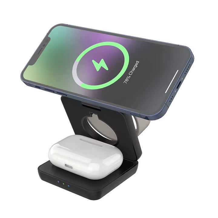 Magnetic Foldable 3 in 1 iPhone iPod iWatch Charger