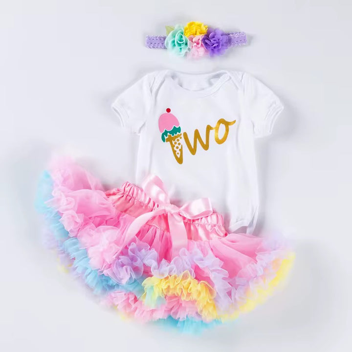 Baby Girls 3 Pieces Tutu Birthday Outfit