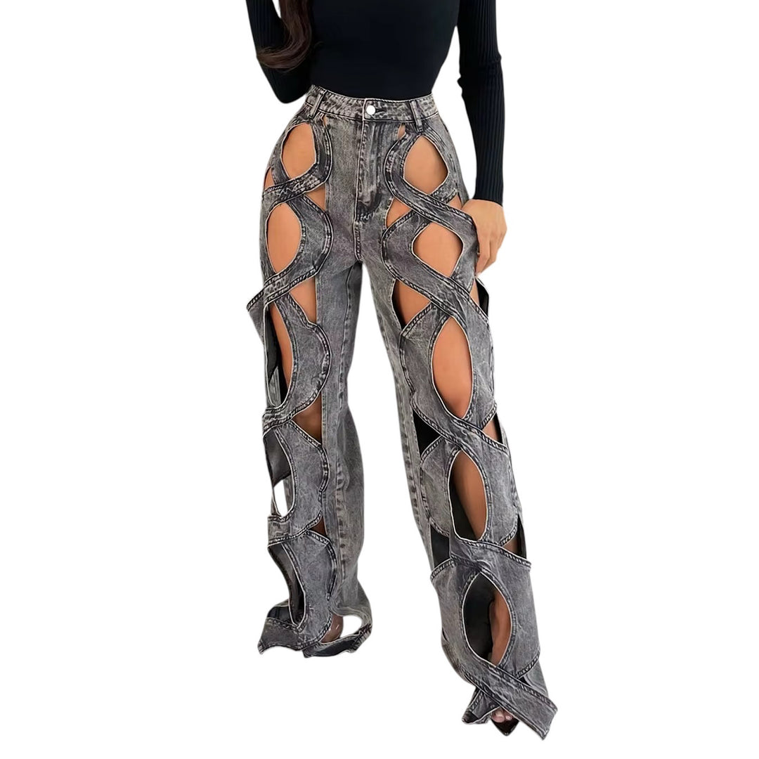 Cut Out Loose Jeans