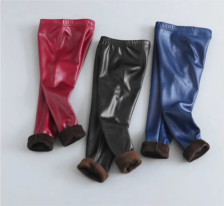 Girls Imitation Leather Leggings