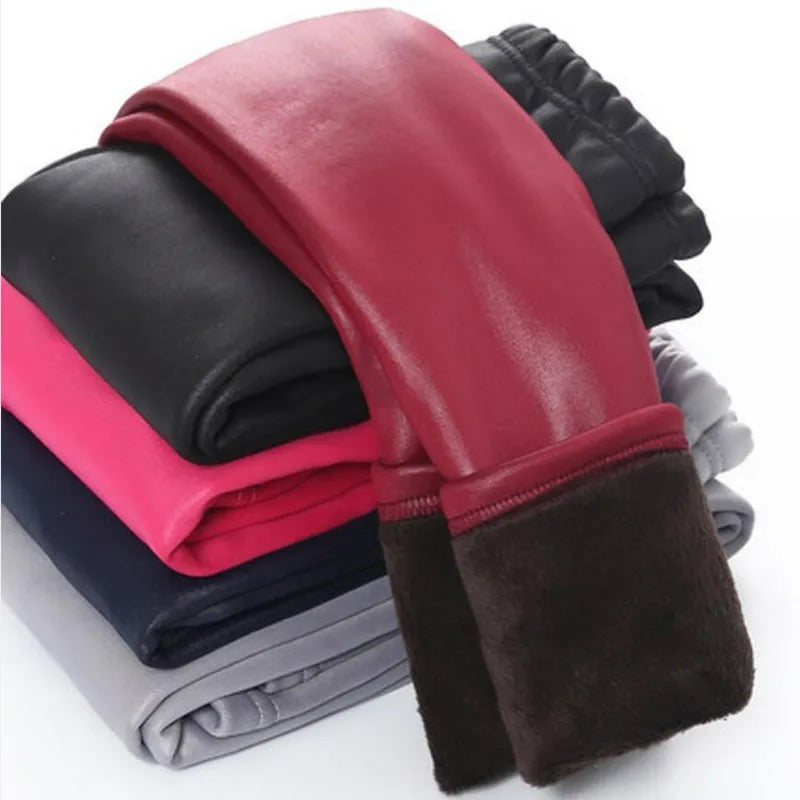 Girls Imitation Leather Leggings