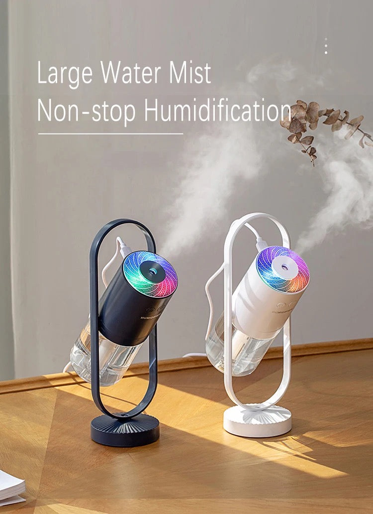 Humidificador ultrasónico Cool Mist USB Mini sombra mágica portátil de 200 ml con luz nocturna de 7 colores para habitación de niños