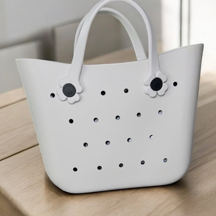 Custom Durable Silicone Waterproof Beach Tote Hand/Shoulder Bag with Inner bag & Sunflower hand