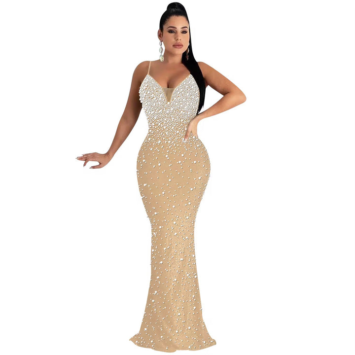 Rhinestone Beaded Spaghetti Strap Dresses