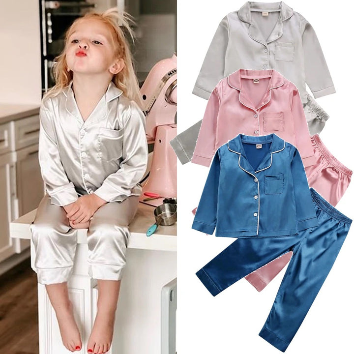 Winter Long Sleeve Kicks Satin Pijamas