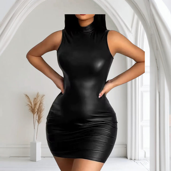 Pu Leather Mini Dress