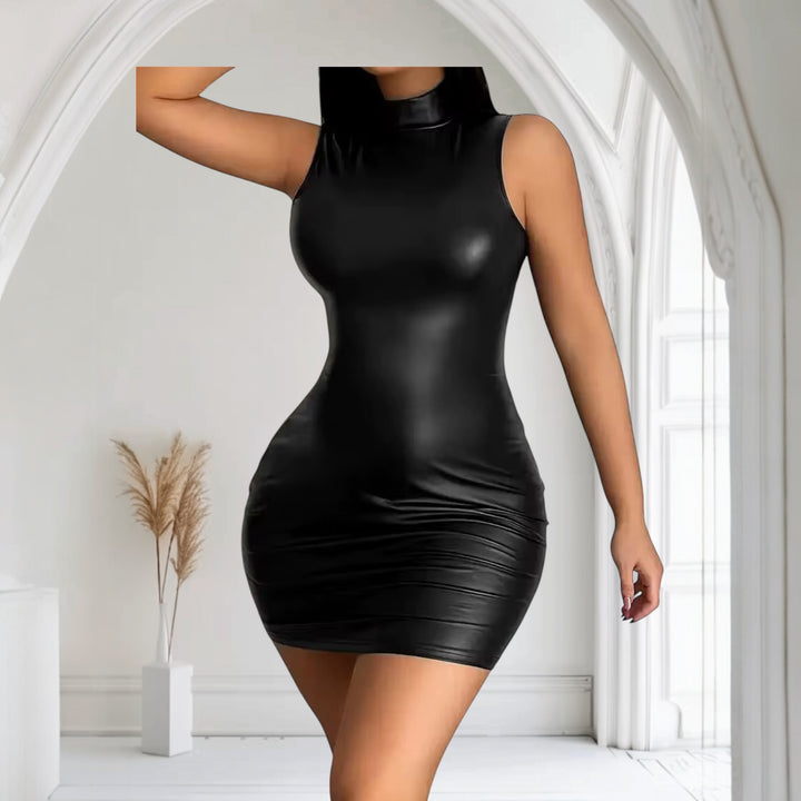 Pu Leather Mini Dress