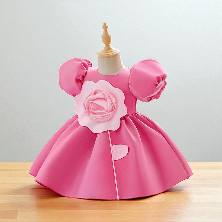 Floral O-neck Party Dress for baby girls