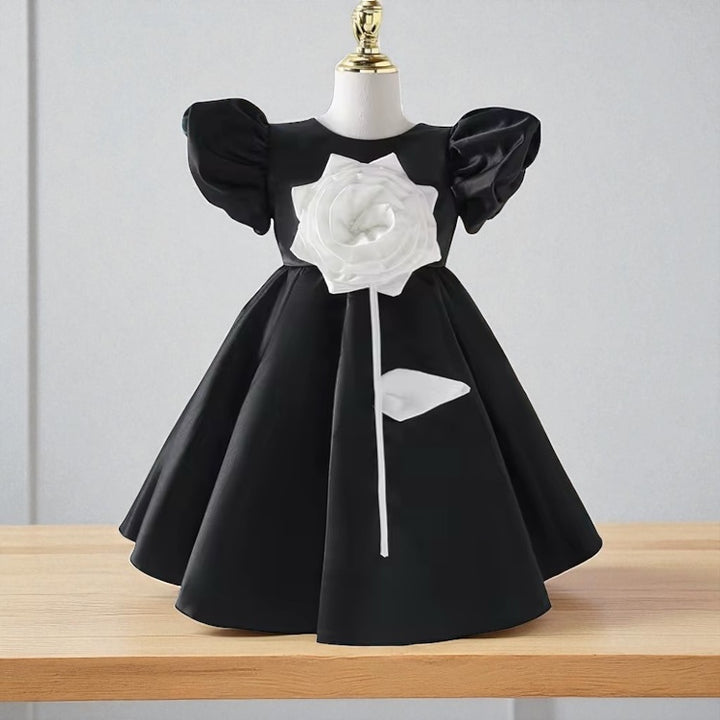 Floral O-neck Party Dress for baby girls
