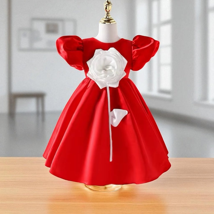 Floral O-neck Party Dress for baby girls