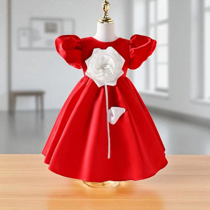 Floral O-neck Party Dress for baby girls