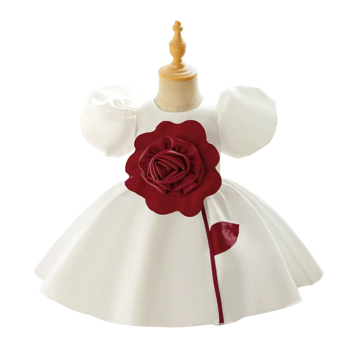 Floral O-neck Party Dress for baby girls