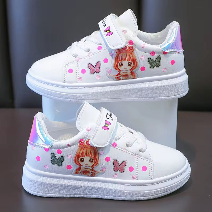 Kids Girls Cartoon Print Sneakers
