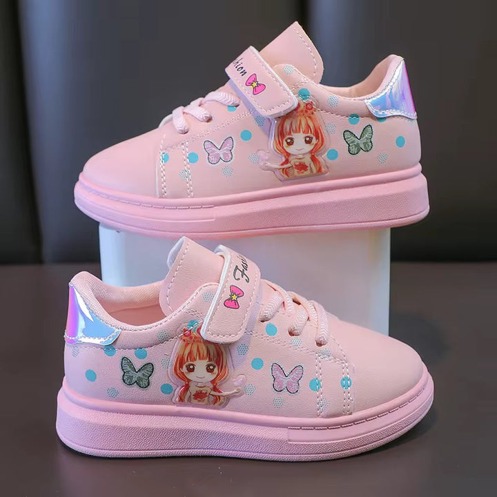 Kids Girls Cartoon Print Sneakers