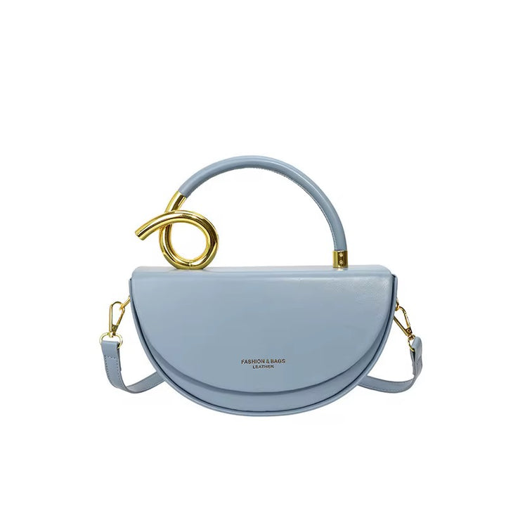 Pu Leather Semi Circular Elegant Handbag