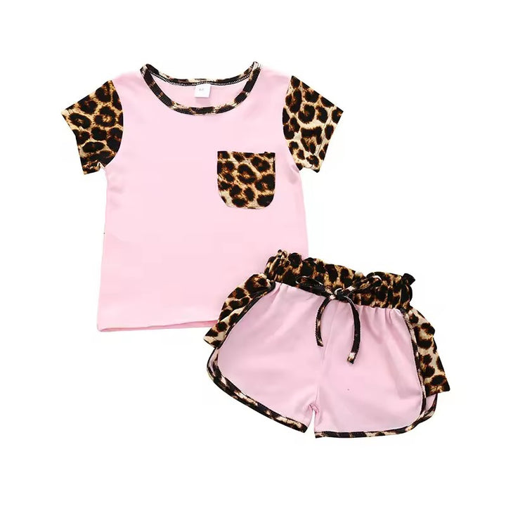 Flying Sleeve Embroidery Casual Girls Clothing Sets Kids