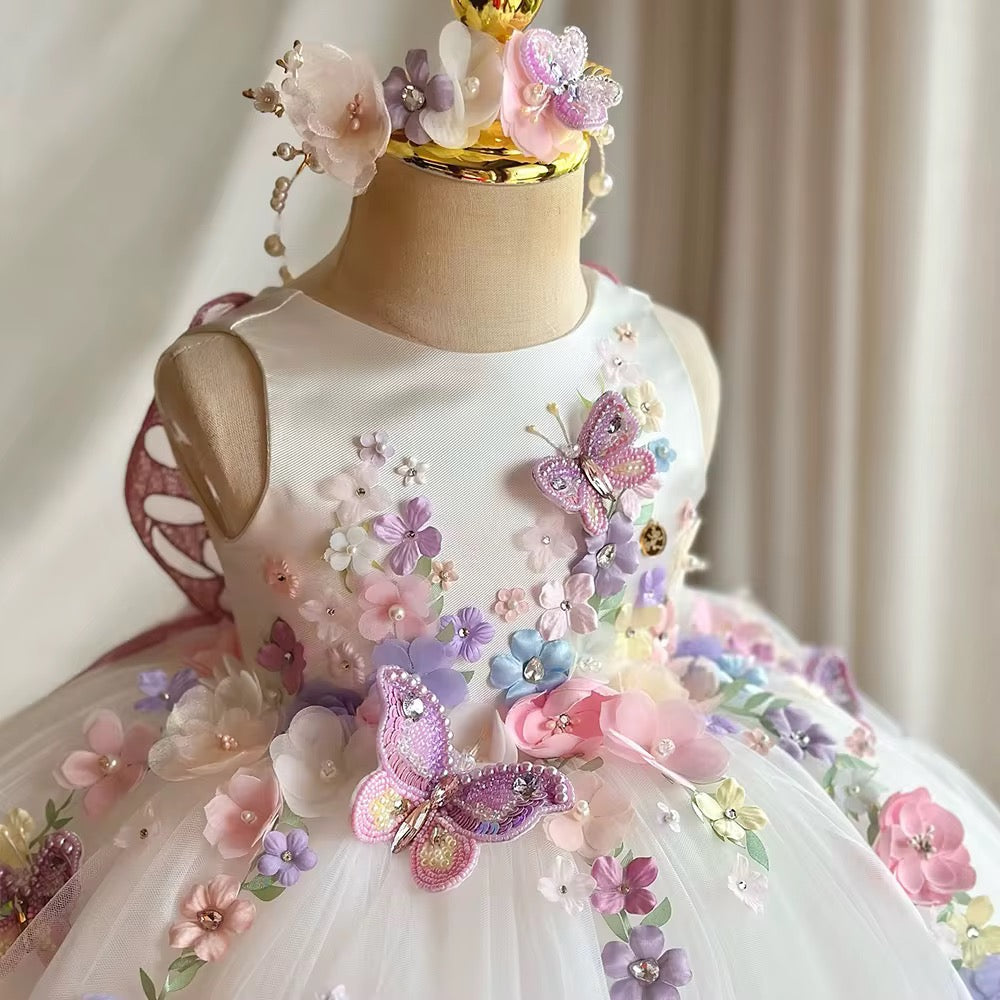 Handmade Floral Embellishments Princess Dress