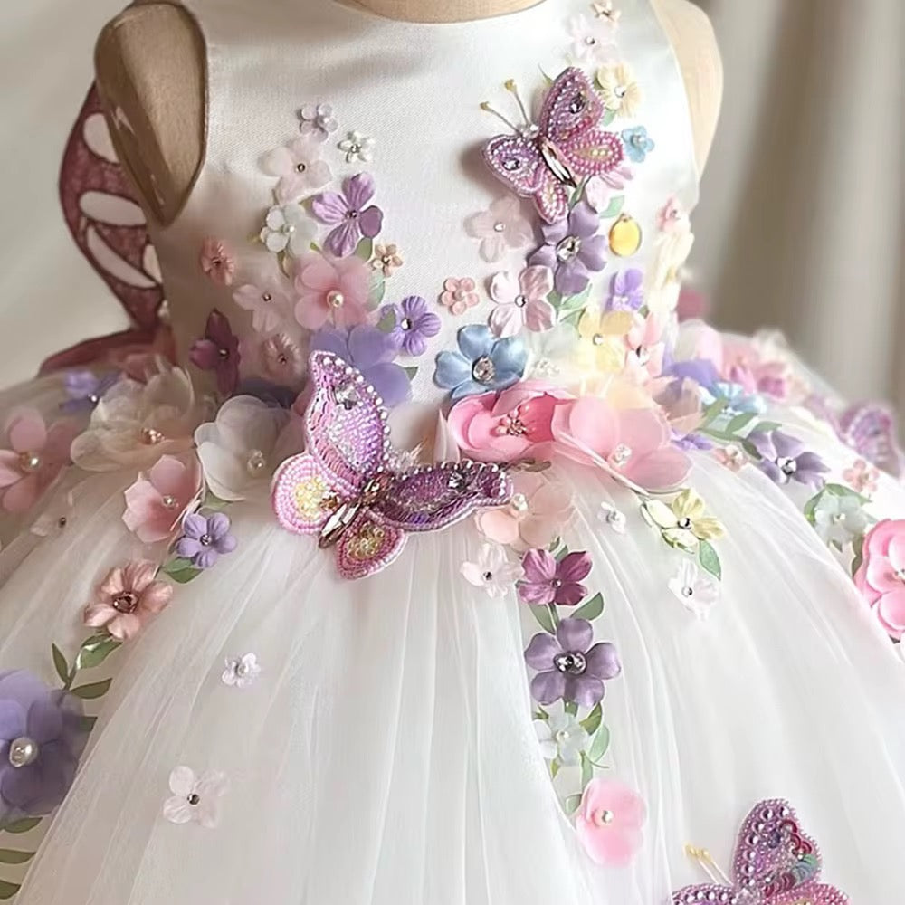 Handmade Floral Embellishments Princess Dress