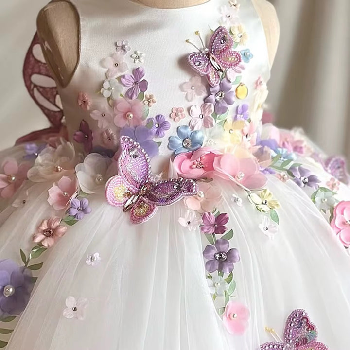 Handmade Floral Embellishments Princess Dress