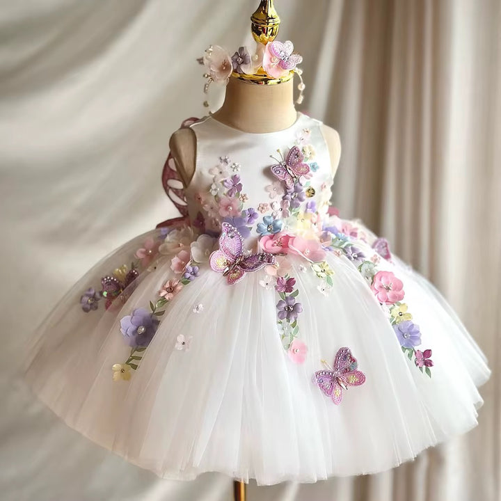Handmade Floral Embellishments Princess Dress