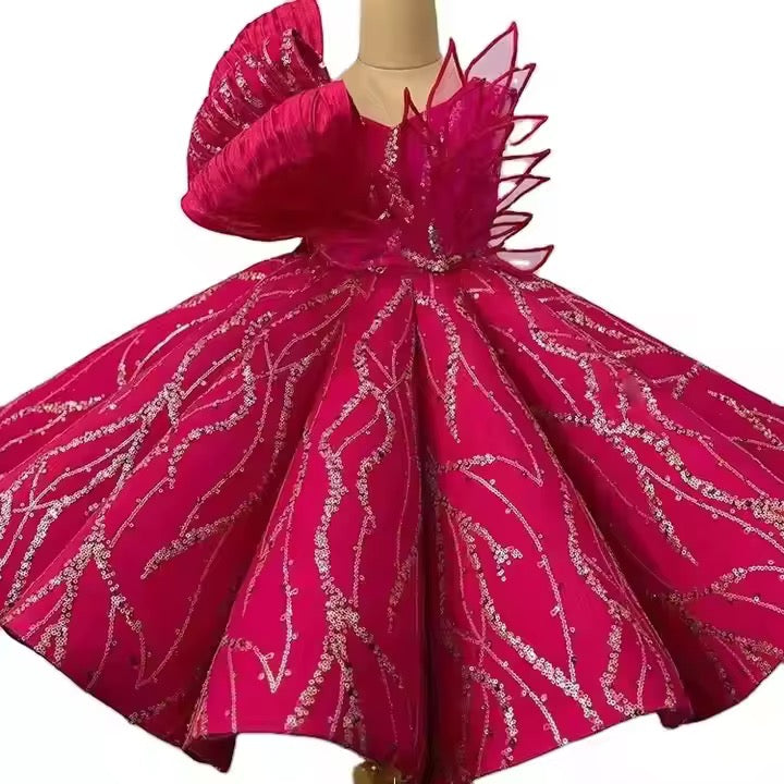 Magenta Asymmetric Princess Dress
