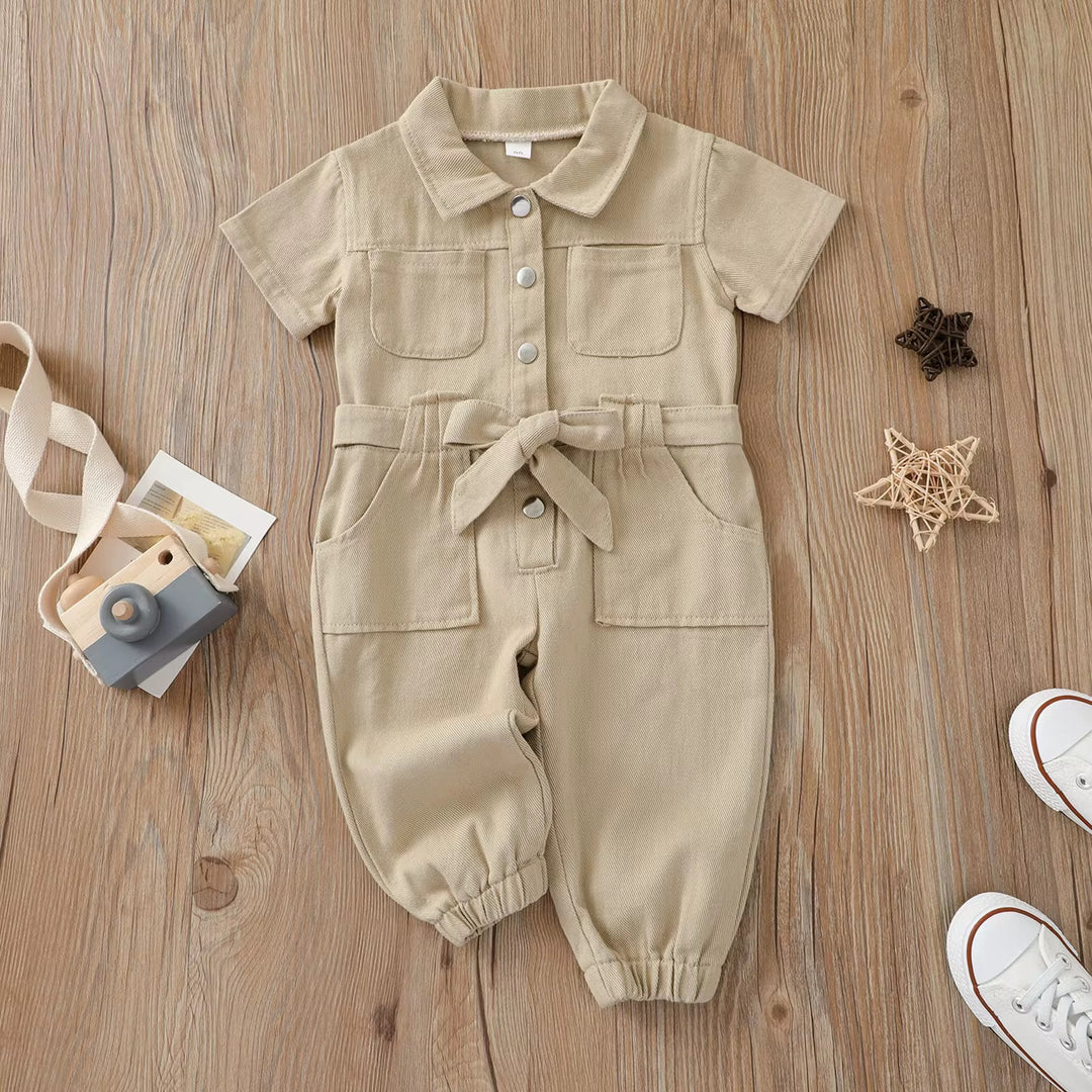 Kid Solid Color Jumpsuit