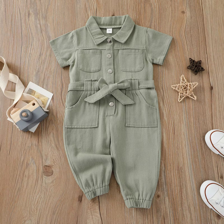 Kid Solid Color Jumpsuit