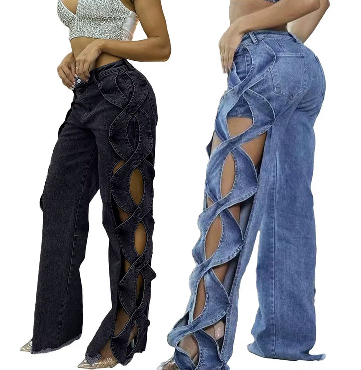 Cross Cutout Jeans for Women