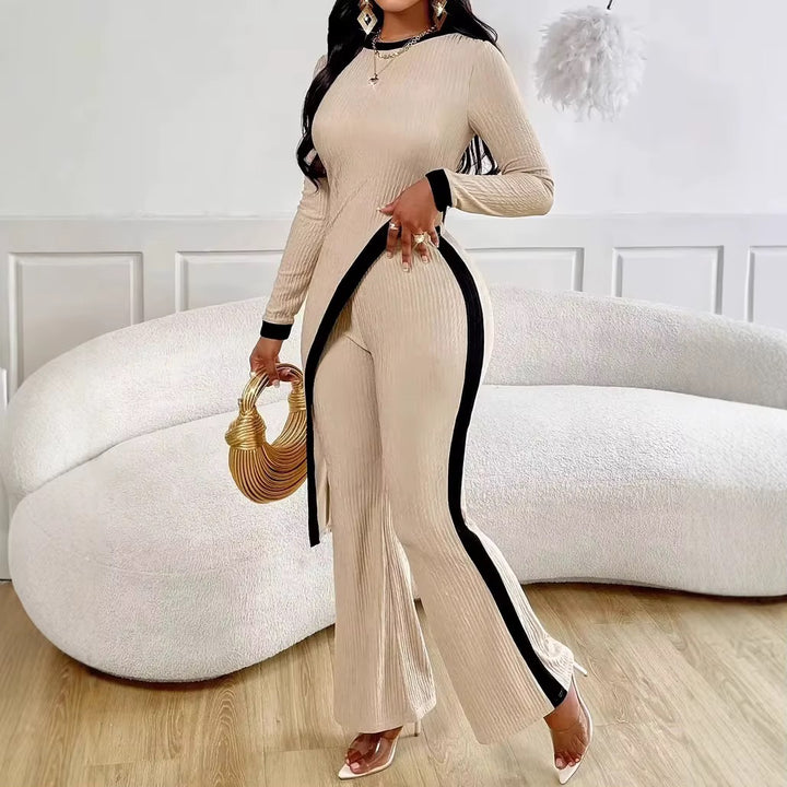 Long Sleeve Top Spliced Pants Sets