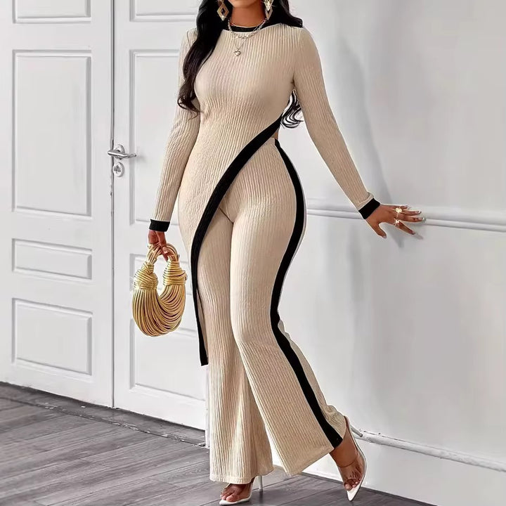 Long Sleeve Top Spliced Pants Sets