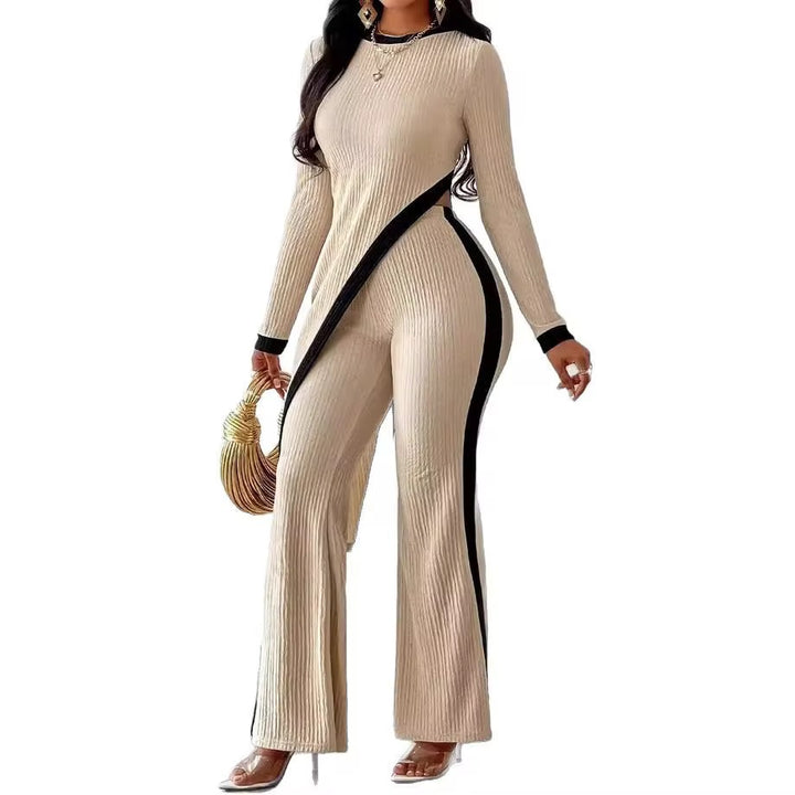 Long Sleeve Top Spliced Pants Sets
