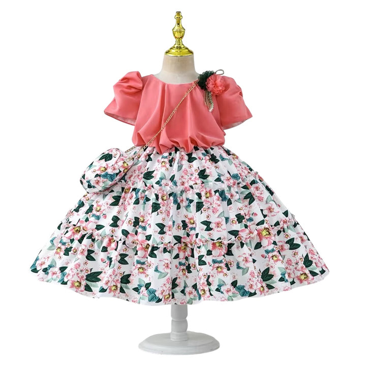 Rétro Flower Princess Dress
