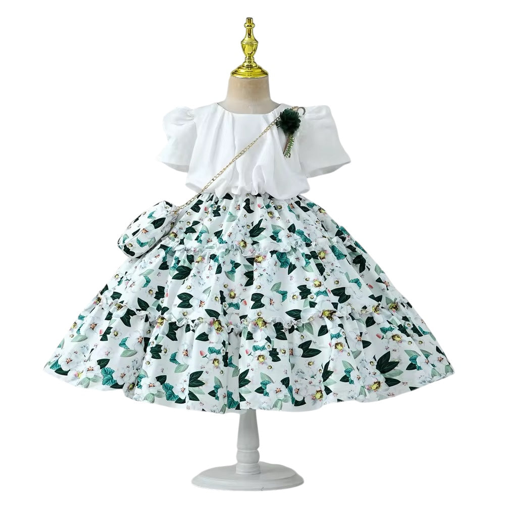 Rétro Flower Princess Dress