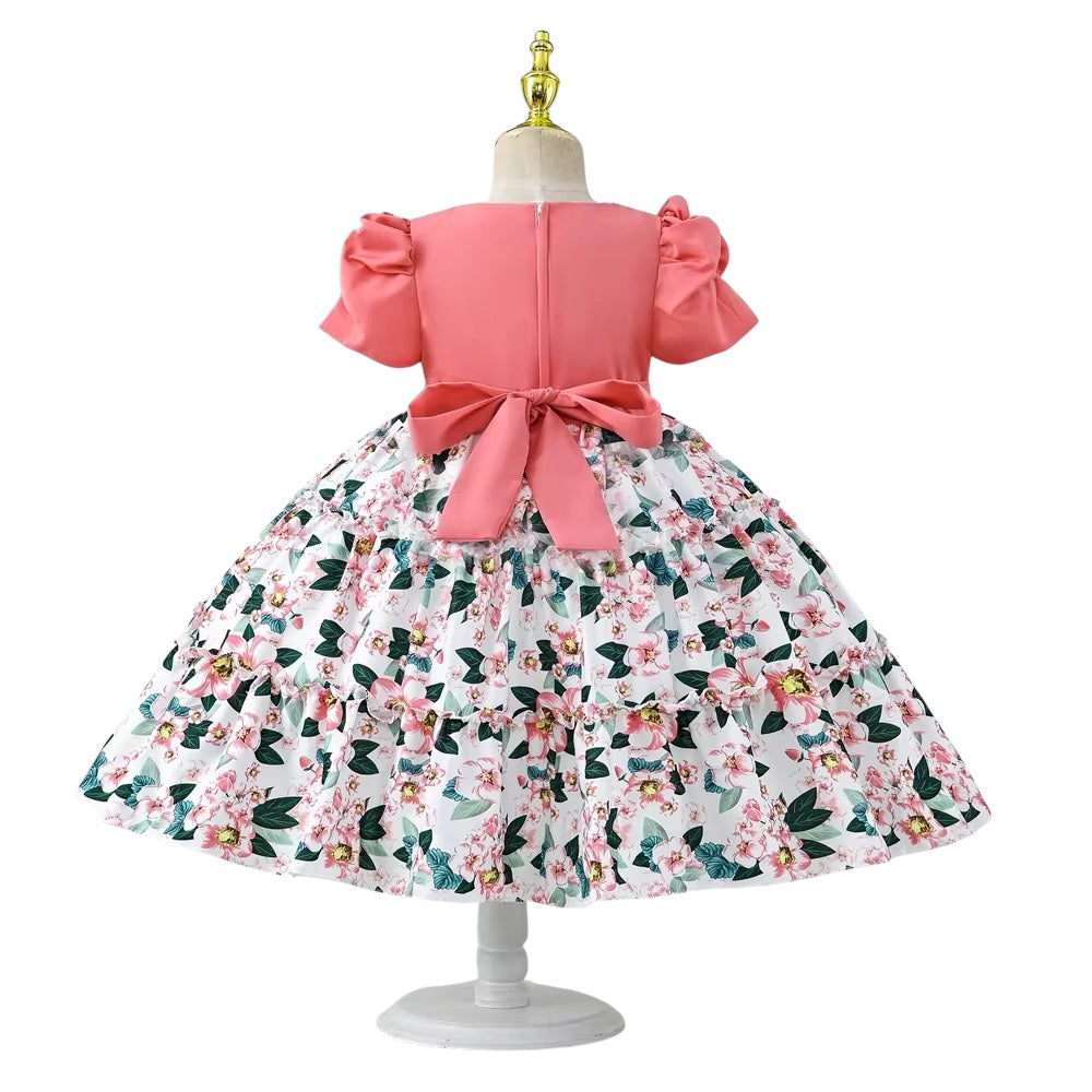 Rétro Flower Princess Dress